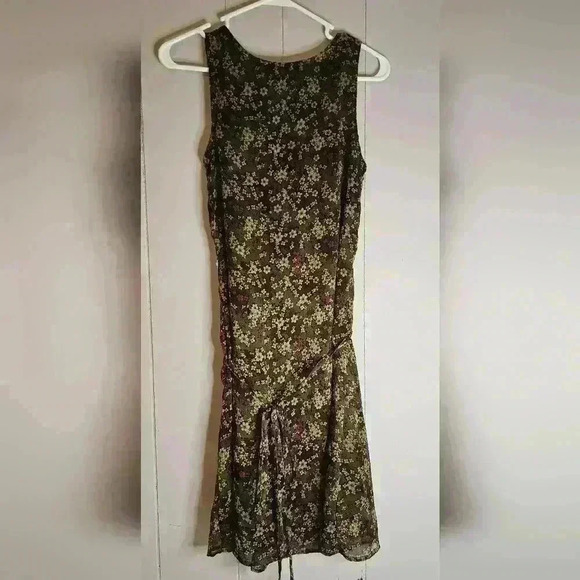 Converse Green Floral Lined Dress, Small - Picture 2 of 5